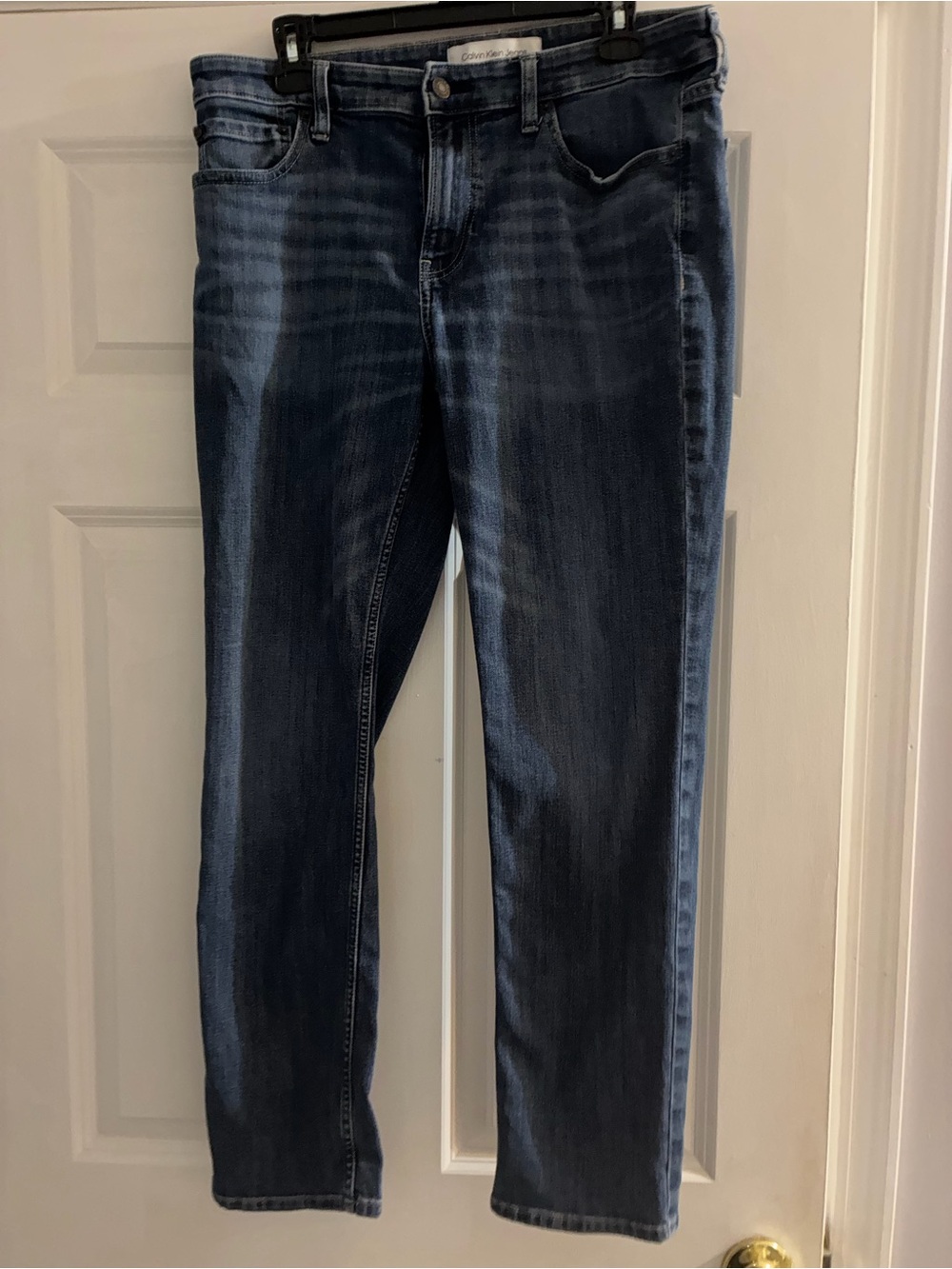 Calvin Klein Men's Dark Blue Slim Straight Jeans